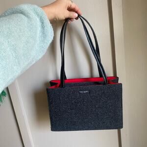 Kate Spade Wool Grey shoulder Purse Bag